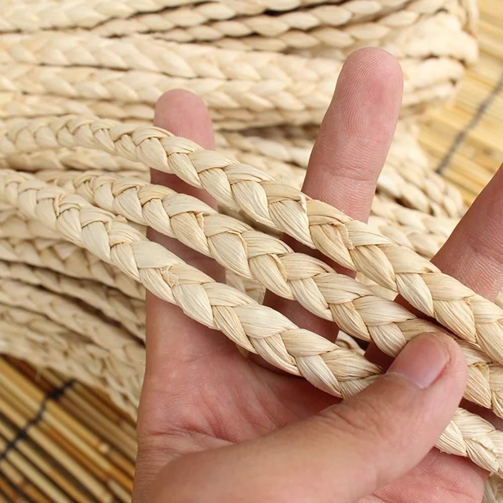 1PC 4M/3.5M  3 Strand Corn Husk Straw Material Rattan Weaving Braid Straw Materials For Furniture Bag DIY Handmade Decor Craft