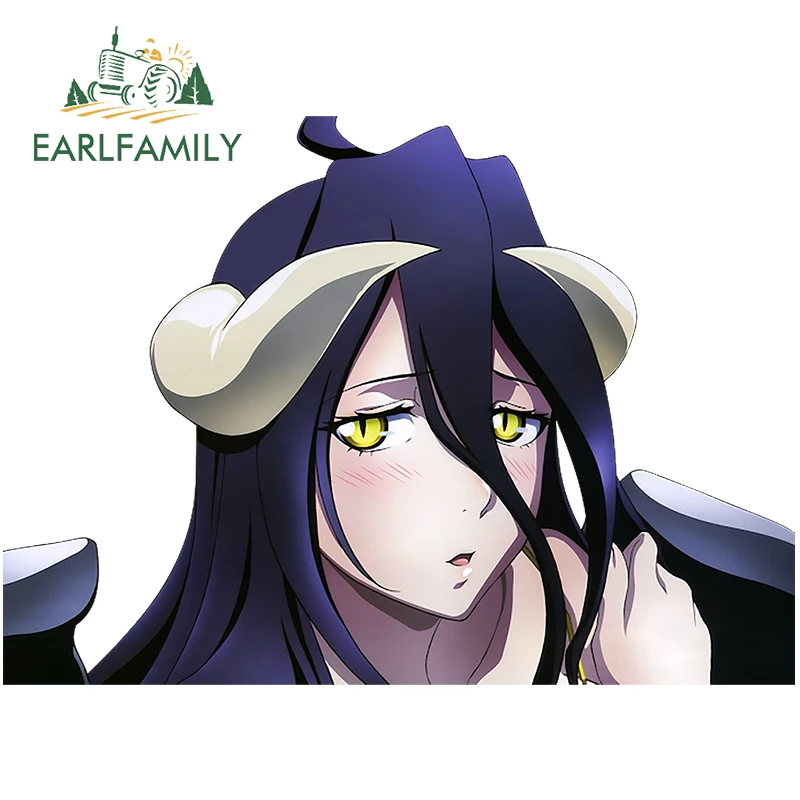 EARLFAMILY 13 cm x 9,3 cm für Overlord Albedo RV Autoaufkleber Anime Kühlschrank Kratzfester Aufkleber Motorrad Laptop Dekoration