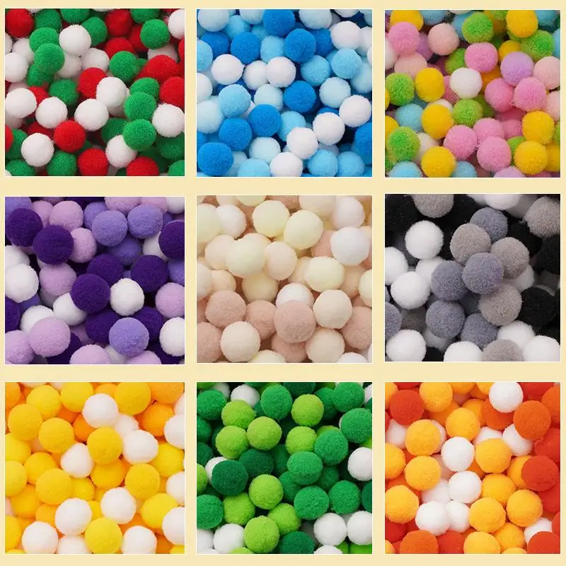 Mixed Fluffy High Elasticity Soft Pompoms Christmas Color Series Diy Hand-sewn Craft Children's Toys Christmas Decoration Mater
