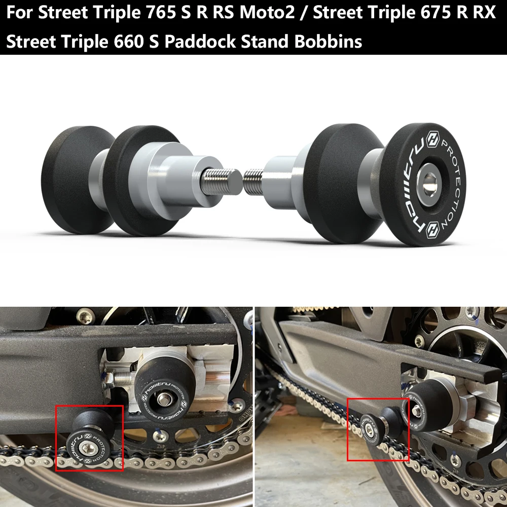 

Paddock Stand Bobbins For Triumph Street Triple 765 S R RS Moto2 Street Triple 675 R RX 2013-2023 Street Triple 660 S