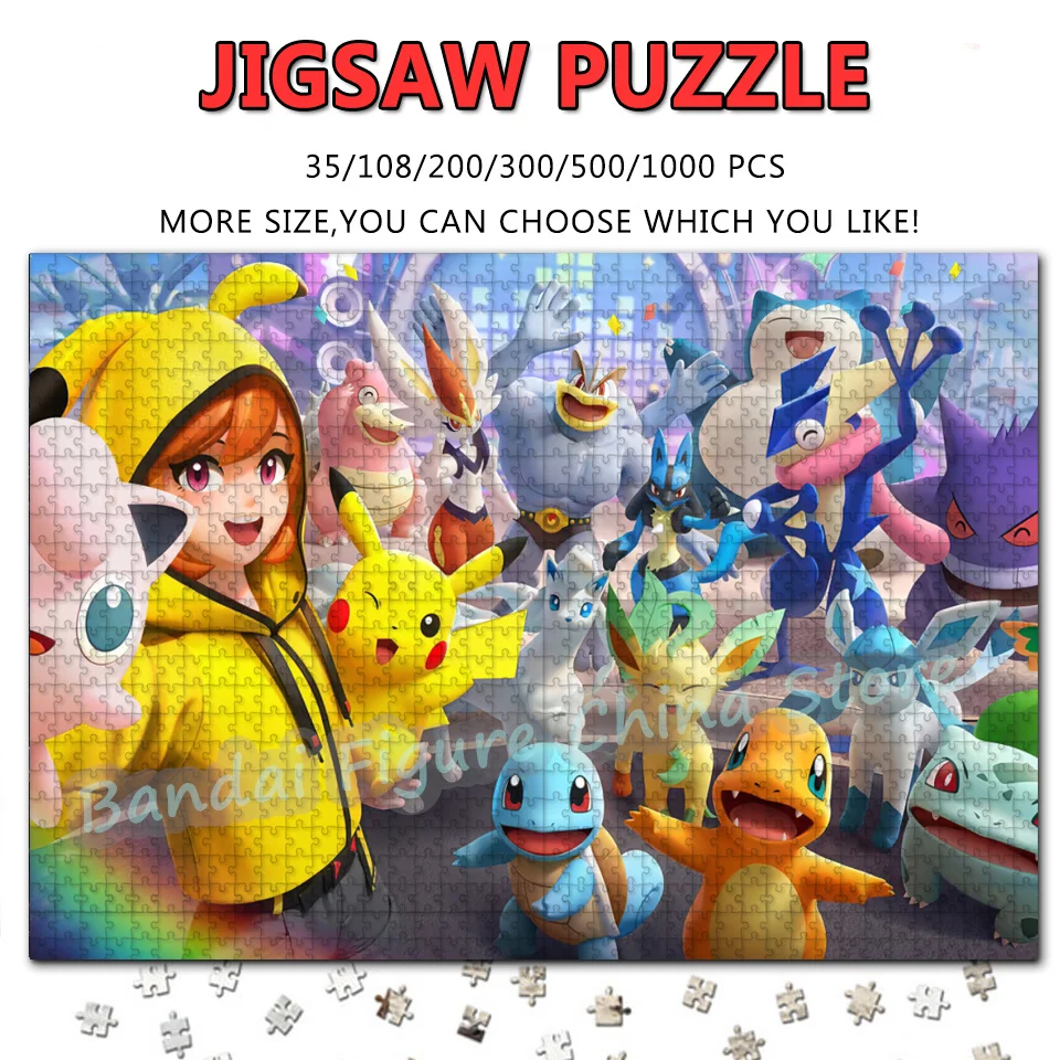 

Pokemon Monster 108/200/300/500/1000/1500 Pieces Diy Assembly Jigsaw Puzzles Cartoon Anime Pikaqiu Print Puzzle Decompress Toys