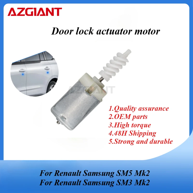 

AZGIANT Car door lock motor for Renault Samsung SM5 Mk2/SM3 Mk2 High Quality Copper Carbon Brush Replacement Parts 4750717305
