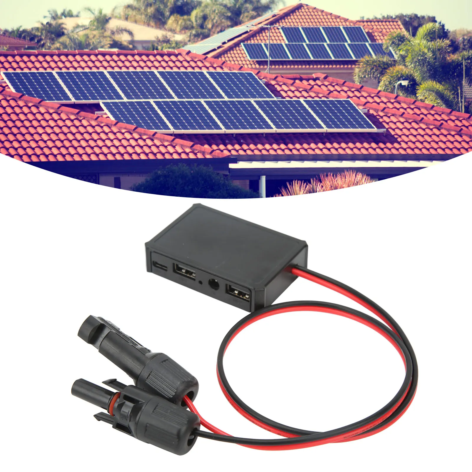Solar Panel USB Voltage Stabilizer Adapter with TYPE C DC USB Interface for Solar System Phone Charging image 3
