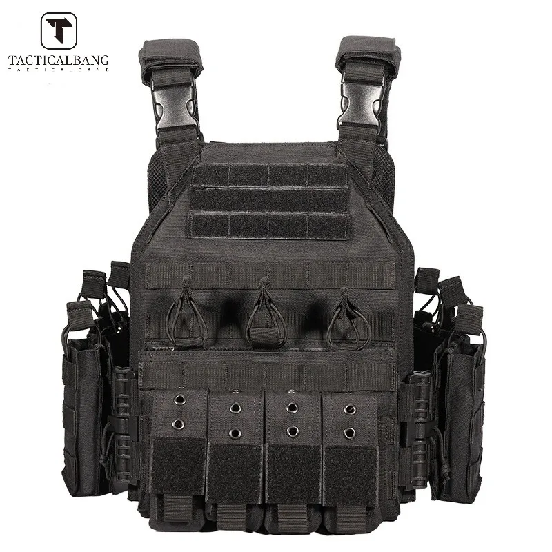 Tacticalbang Quick Release Tactical Vest Plate Carrier Vest - BLACK for Outdoor Hunting Vests