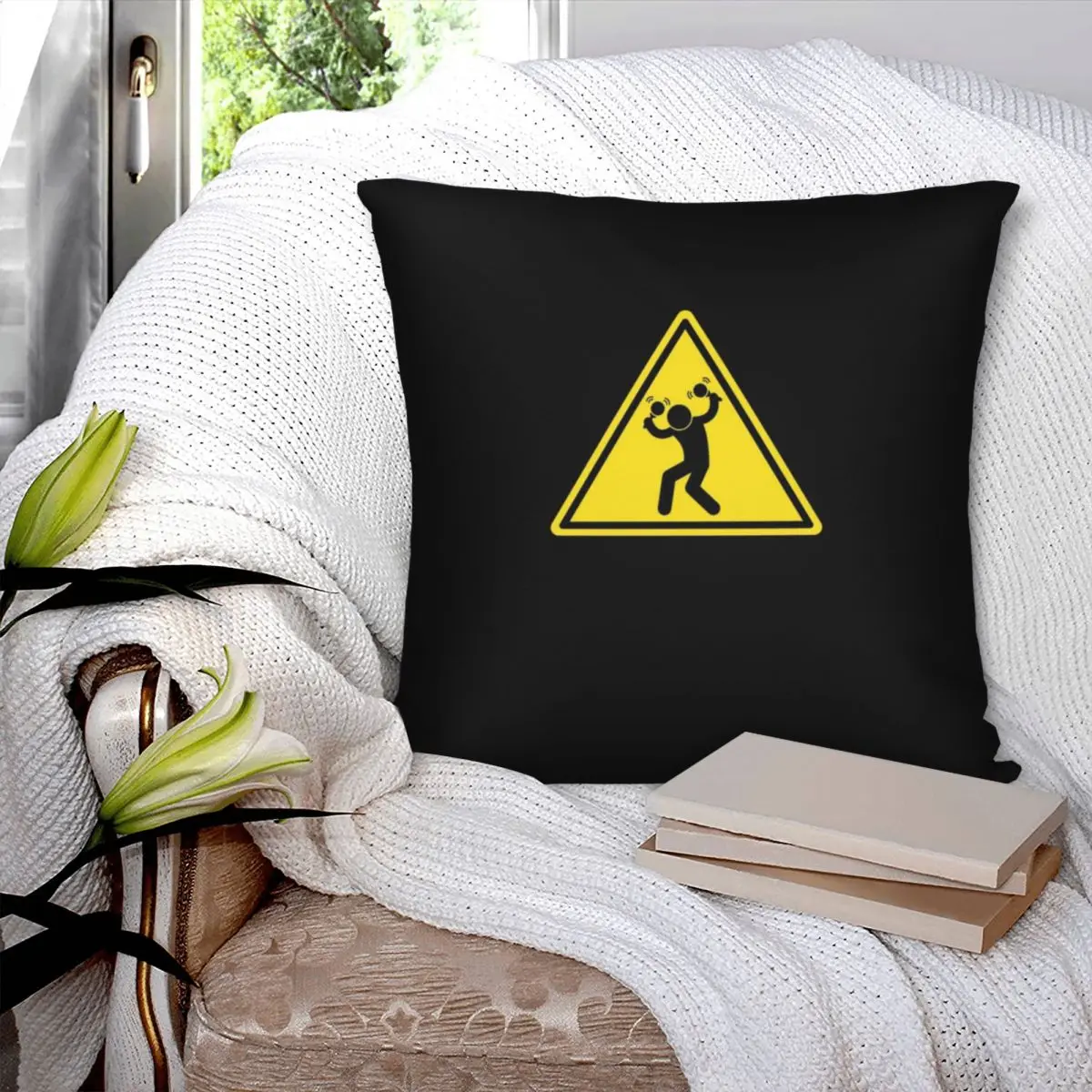 Funny Percussion Warning Square Pillowcase Polyester Pillow Cover Velvet Cushion Zip Decorative Comfort Throw Pillow For Home