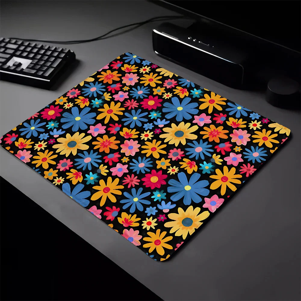 Small Gaming Pc Accessories Dazzling Daisy Meadow Keyboard Pad Mouse Mausepad Rubber Mat Mousepad Gamer Pad on the Table Deskmat