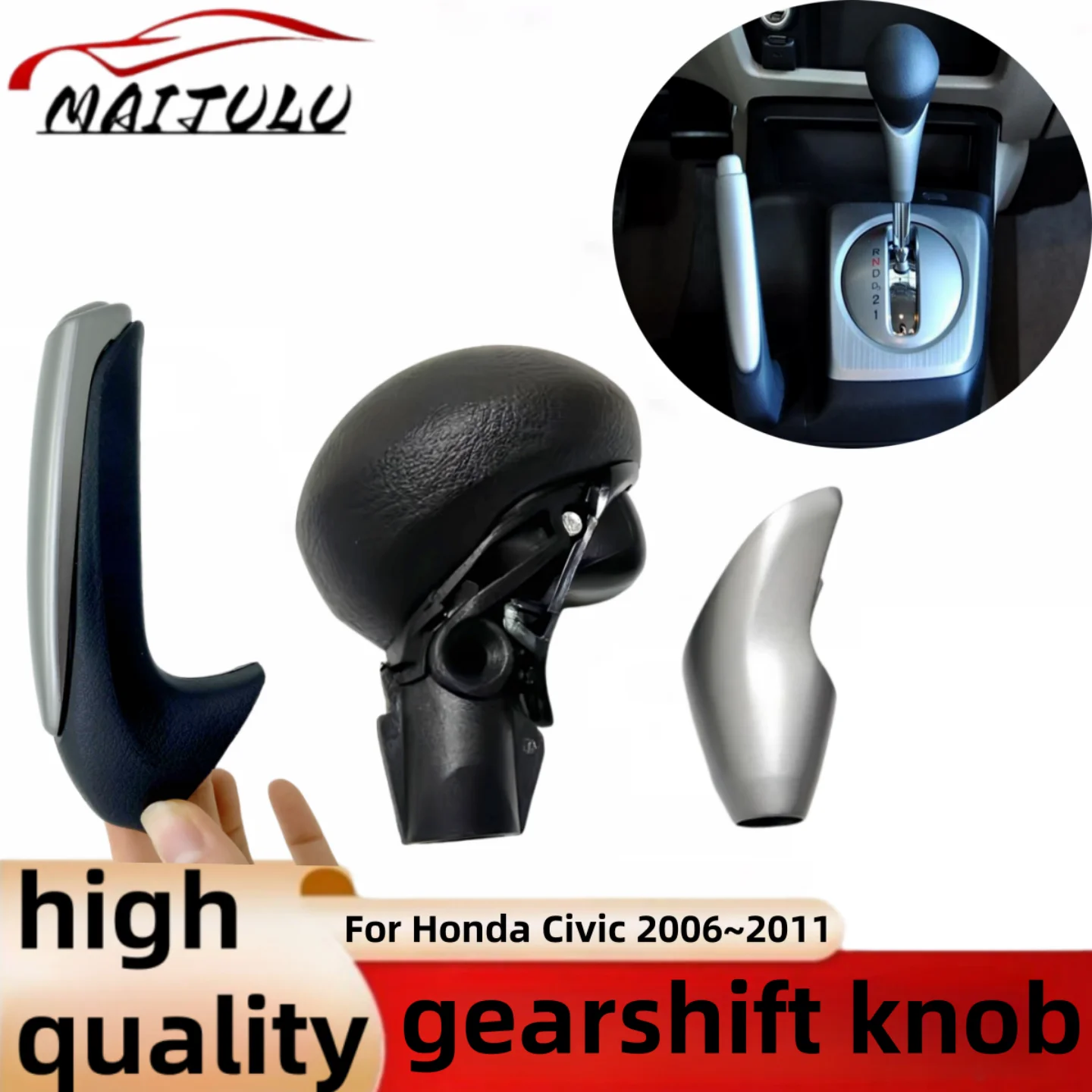 For Honda Civic 2006~2011 2008 Brake Handle Gear Shift Knob Cover Left Hand Drive Gear Shift Knob 47115-SNA-A82ZA 54130-SNA-A81