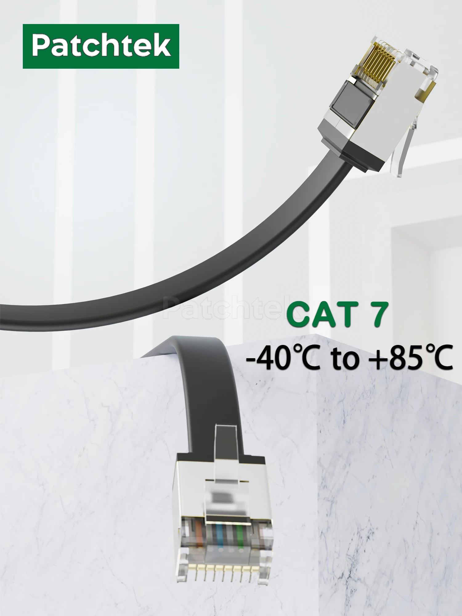 Patchtek Cat7 24 Pack Slim Cat7 Ethernet Patch Cable 10G Support Cat 7 Patch Cable for WIFI 6.0 Patch Panel to Switch Flexible — zdjęcie produktu 7