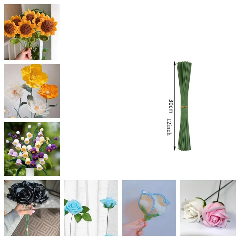 AAAN-Eisendrahtstäbe (14 Gauge), 100 Stück Packung – 30,5 cm Länge, ideal für DIY-Blumenhandwerk und andere Kunstprojekte