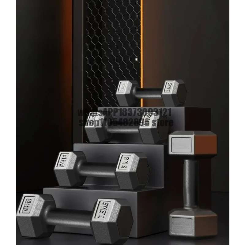 Dumbbells Men's Fitness Household Equipment Teenagers, Strength Barbell 10kg Hexagonal Small Dumbbells 5kg Pair