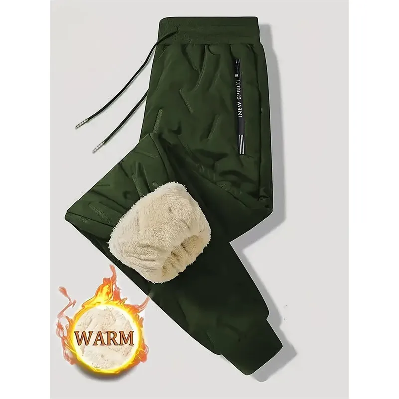 Men's Thermal Lined Casual Pants Fashionable Sweatpants Padded Winter Man Male Trousers Avoid The Cold Clothing Sports Clothes