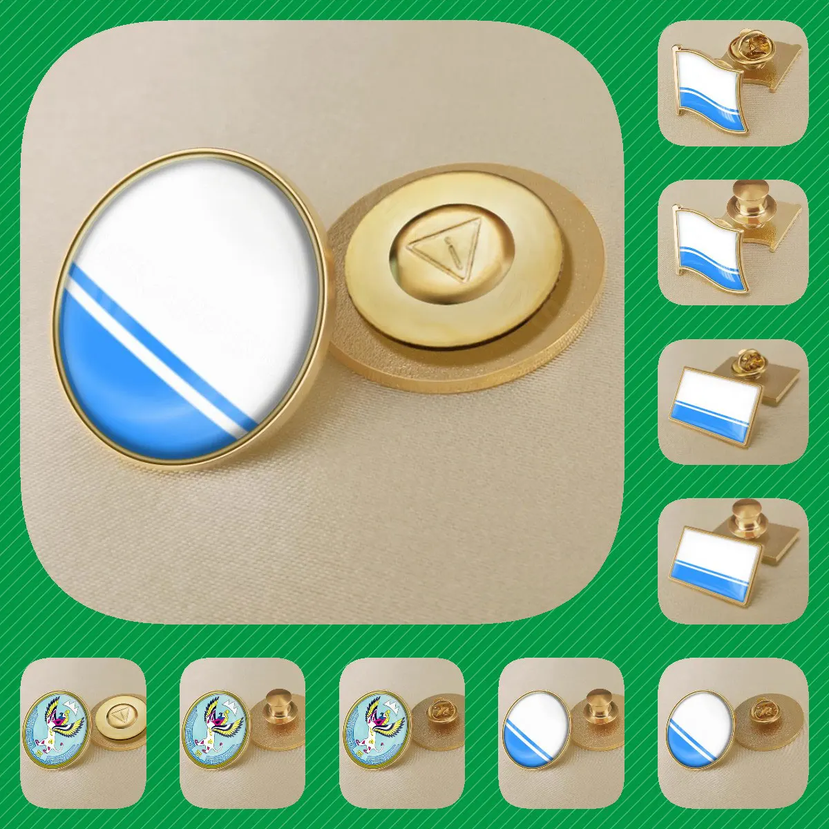 Escudo de Armas de Altai, bandera de la República de Rusia, pin de solapa, broches, insignias