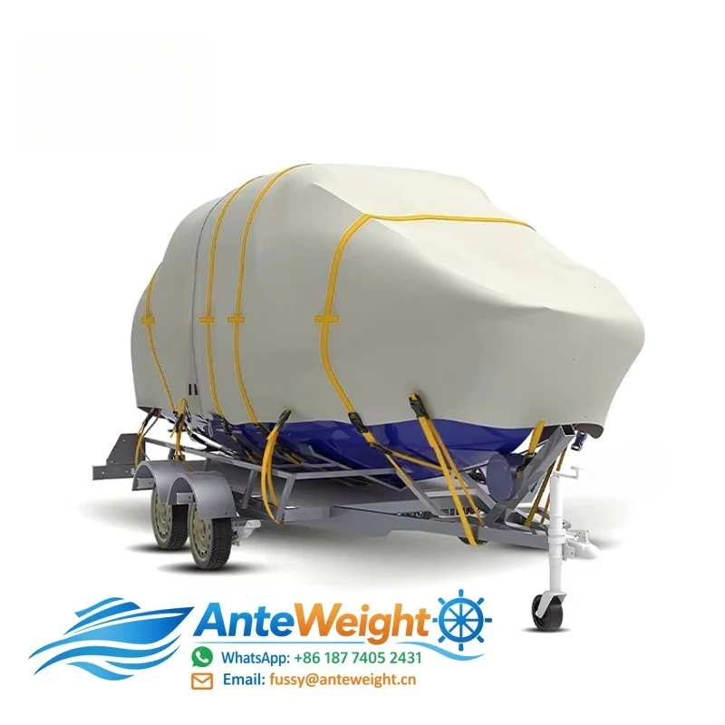 Waterproof 600D Boat Cover Marine Grade Polyester Canvas Trailerable T-Top Boat Cover