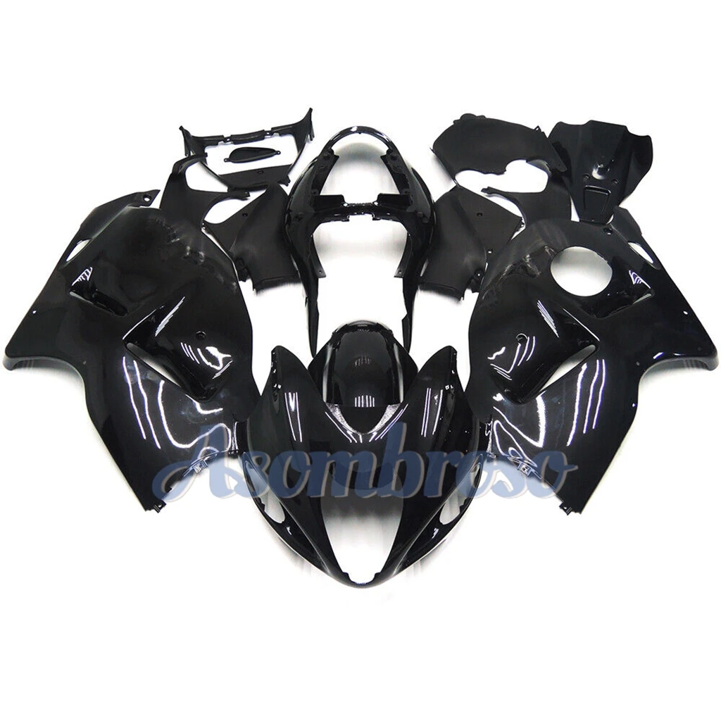 Motorcycle Fairings kits Set For Hayabusa GSXR1300 1999-2007 06 05 Pure Black fairing GSX1300R 2003 2002 Plastic body