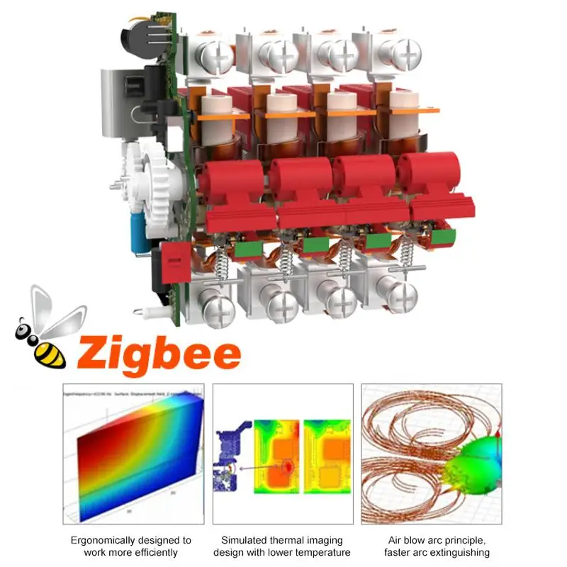 Tuya Zigbee 3.0 interruttore automatico intelligente ZJSB9 1P-4P interruttore Timer vocale intelligente, telecomando Smart Home tramite Tuya Alexa