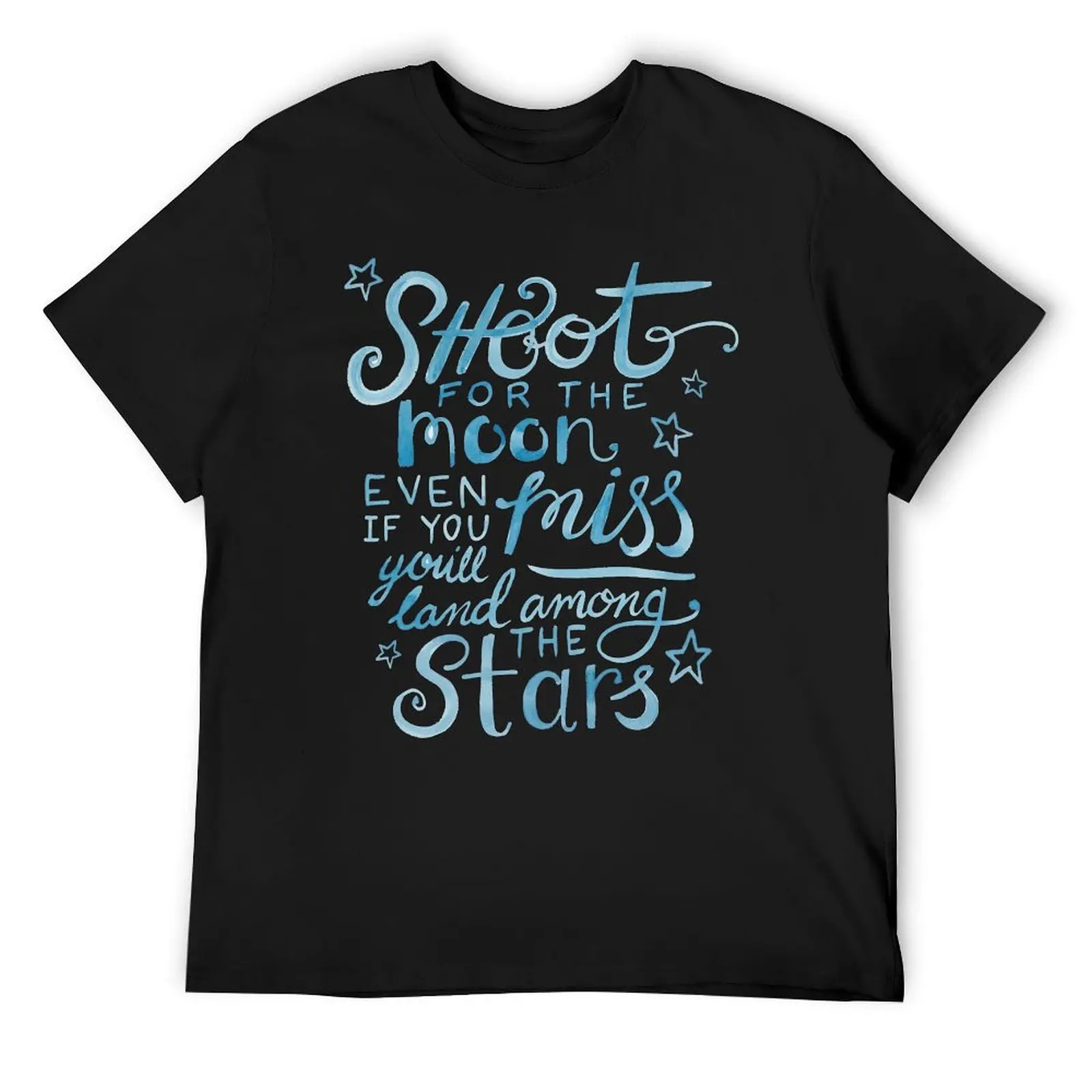 Shoot for the moon hand lettered quote T-Shirt hippie clothes vintage t shirts anime shirts men