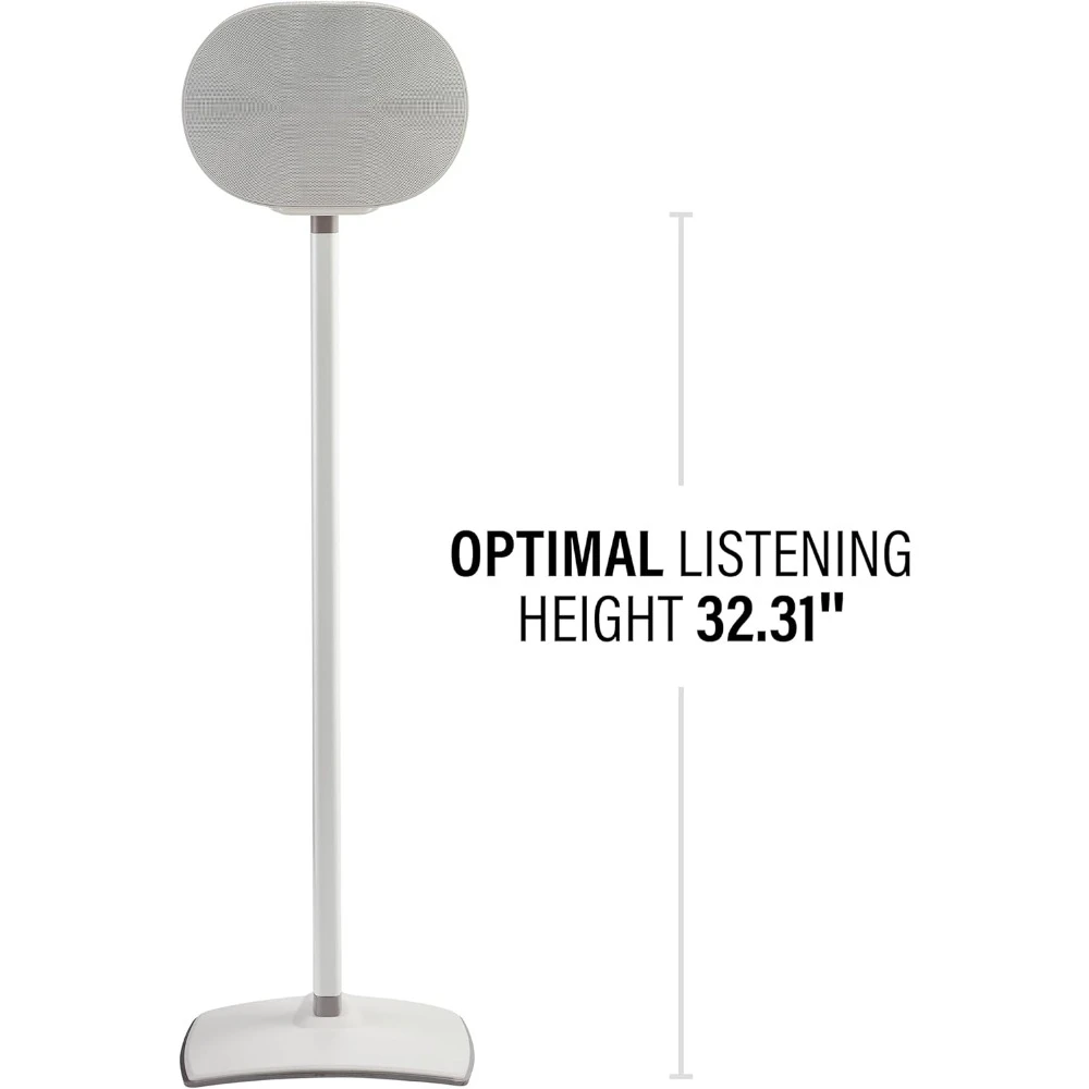 Wireless Speaker Stands (White) - Pair, Perfect Stand Setup for Easy and Secure Mounting of New Speakers - OSSE32-W2