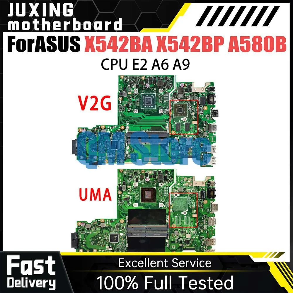 

X542BP Laptop Motherboard E2-9000 A9-9420 for ASUS X542B A580B K580B X542BA Notebook Mainboard