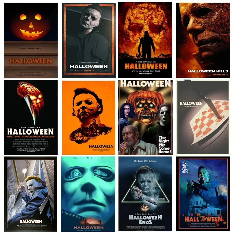 Classic Movie Film Halloween Horror Characters Poster Print Wall Art Happy Halloween Gift Decor Cover Home Decor HD Poster