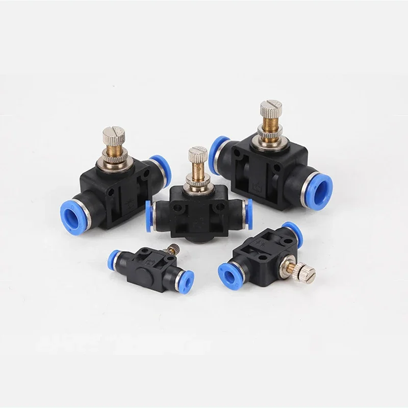 Pneumatic Airflow Regulator 4mm 6mm 8mm 10mm 12mm OD Hose Tube Gas Flow Adjust Valve Connector Fitting Air Speed Control Crane