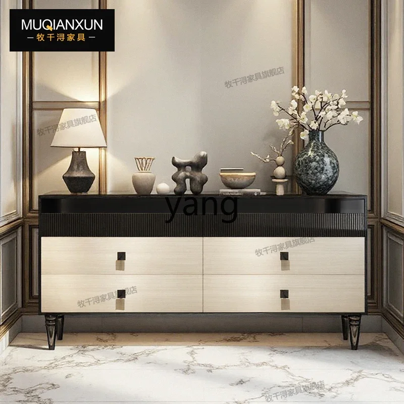 Lmm Vintage Style Chest of Drawers Villa Living Room Sofa Side Cabinet Hallway Decoration Multi-Drawer Storage
