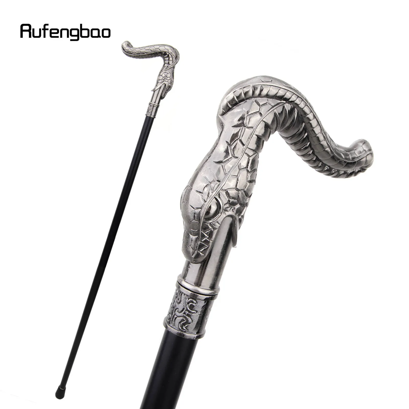 Snake Single Joint Walking Stick with Hidden Plate Self Defense Fashion Cane Plate Cosplay Crosier Stick 93cm