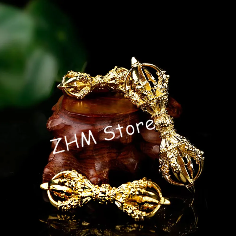 Six Words Scripture Gold Gilding Quality Five Shares Opening Light Amulet Buddhist Tibetan Nepal Pendant Vajra Crafts
