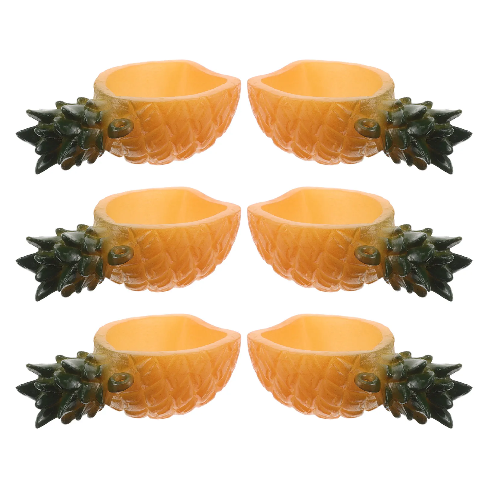 

6Pcs Miniature Pineapple Bowls High Realism Fruit Shape Containers Pretend Play Mini Kitchen Accessories Small Fruit Salad