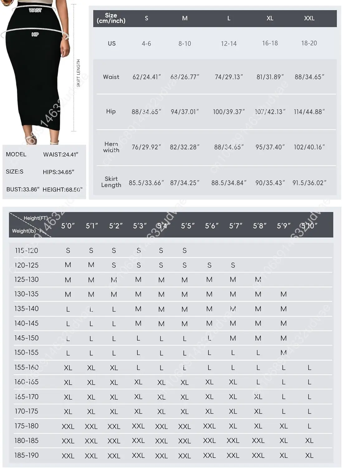 Lrady Women's High Waist Slim Bodycon Party Club Night Out Maxi Long Pencil Skirts