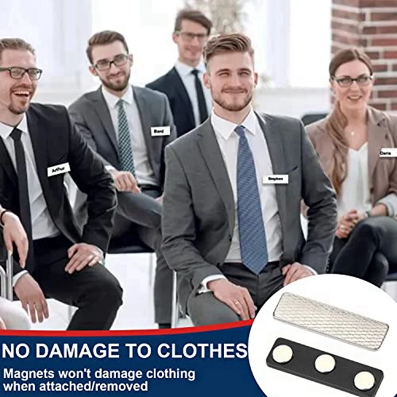 Набор Магнитных бирок с именами, магнитные держатели для значков с 3 сильными магнитами, набор бирок с именем/ID значков из 20