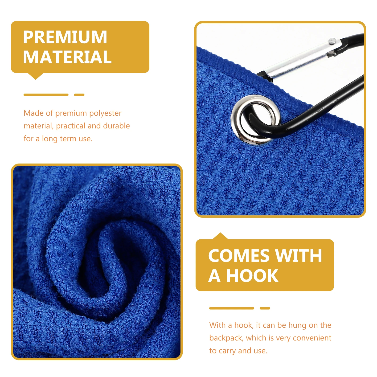 

Versatile Golfs Towel with Hook Soft and Absorbent Sports Towel for Outdoor Activities