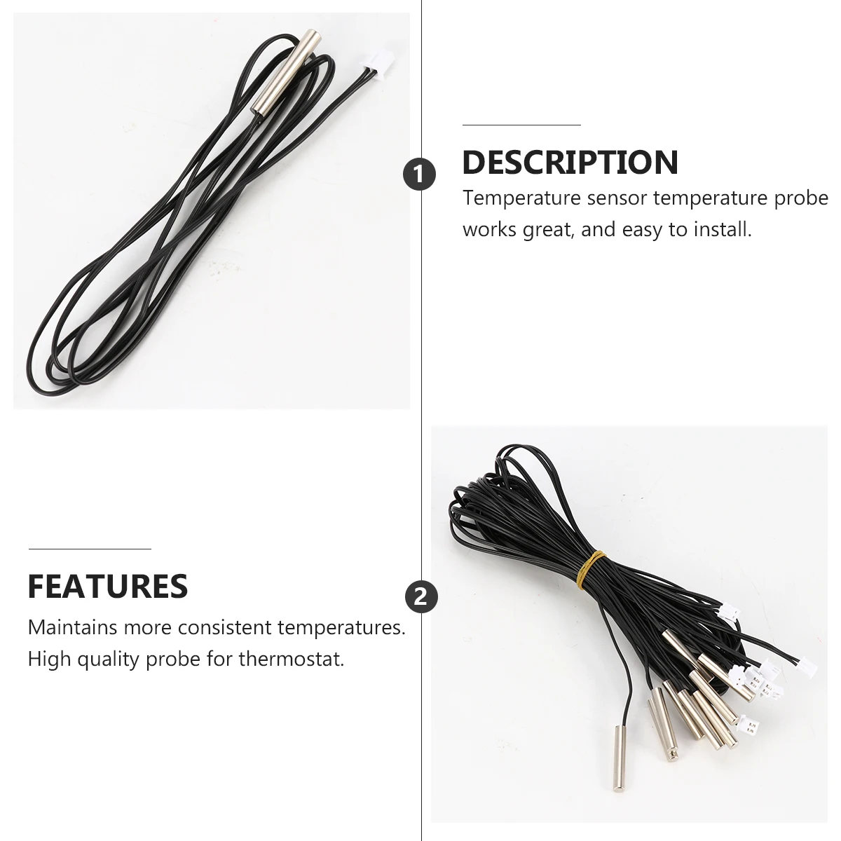 

10pcs Waterproof Sensor Temperature Controller Coolant Probe Thermistor Wide Range Moisture Proof Anti Rust Safe