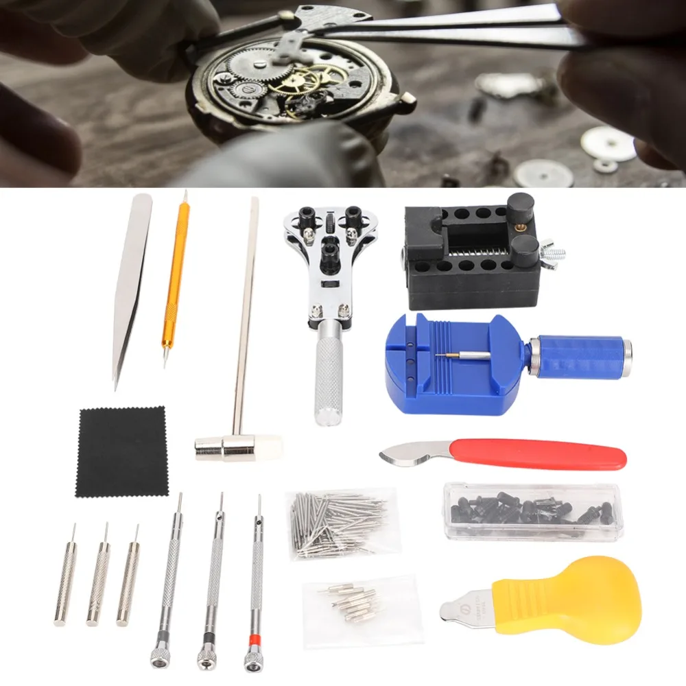 147 Pcs Multiple colors Watch Repair Kit Metal 20.7*10cm Battery Replacement Tool Band Link Pin Tool Watch Battery Change