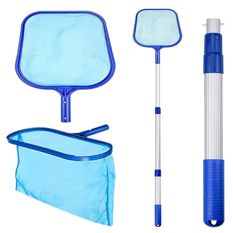 Telescopic Pool Leaf Net Set With Deep And Shallow Mesh For Swimming Pool Cleaning Accessories