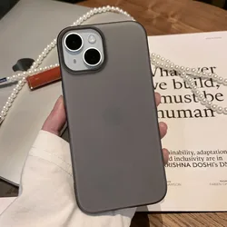 Ultra Thin Phone Case For iPhone 15 14 13 12 11 Pro Max Plus Slim Matte Translucent Bumper Back Cases Cover