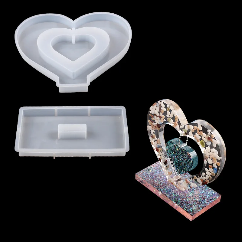 

Силиконовая форма для 3D-сердца из смолы, материалы для рукоделия, DIY-набор для создания фоторамок из эпоксидной смолы, для творчества и декора дома