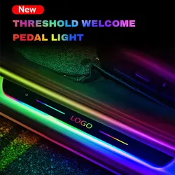 Car Door Sill Light Threshold LampWelcome Logo Projector Lamp Threshold Lamp USB Power Moving LED Welcome Pedal Light