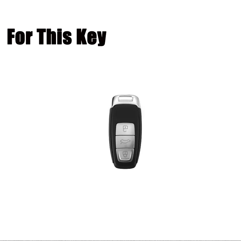 Zinc Alloy TPU Car Smart Key Case Cover Holder With Keychain For Audi A3 A6 A7 A8 S8 Q8 E-Tron S3 S6 RS6 S7 RS7 Q7 SQ7 Q8 SQ8