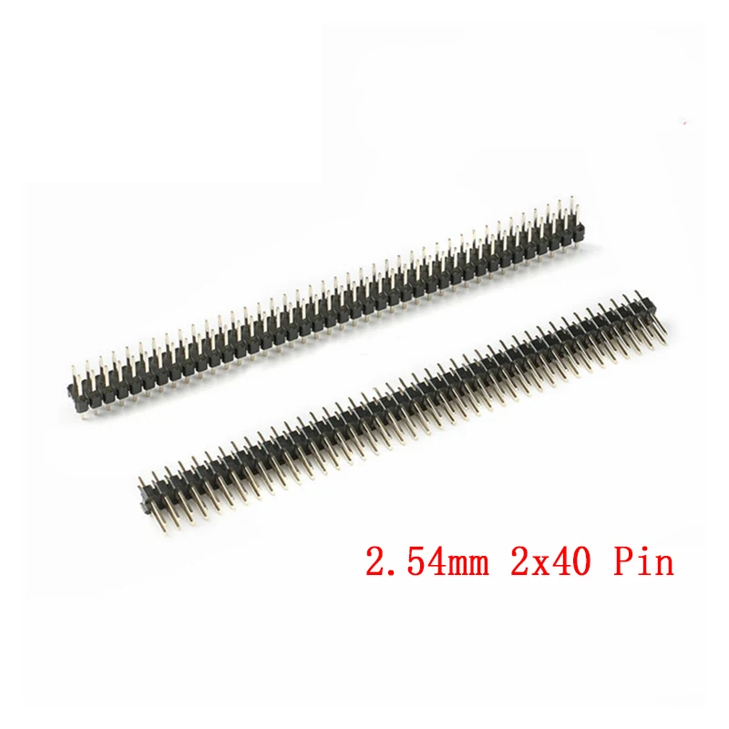 10Pcs 2.54mm 2x40 Pin 80 Pin copper Pitch Male Double Row Pin Header Strip Straight Needle Connector