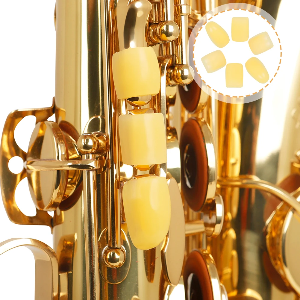 

6pcs Sax Side Key Pad Accessories PP Alto Pads Palm Cushion Silicone Saxophone Part Instrument Supplies Musical