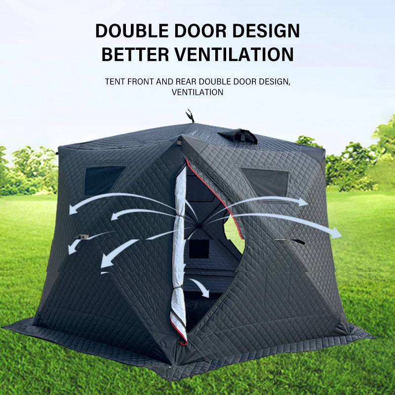 Hexagonal Mammoth Winter fishing Tent Outdoor With Windows Automatic Quick Opening Tent 5/8 Person Windproof and Waterproof