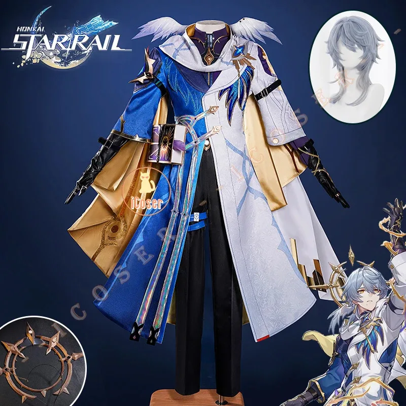 

ICoser Honkai Star Rail Sunday Косплей Костюм Парик Униформа Новые скины Серьги Аксессуары для книг Хэллоуин Вечеринка для женщин Мужчины Acc