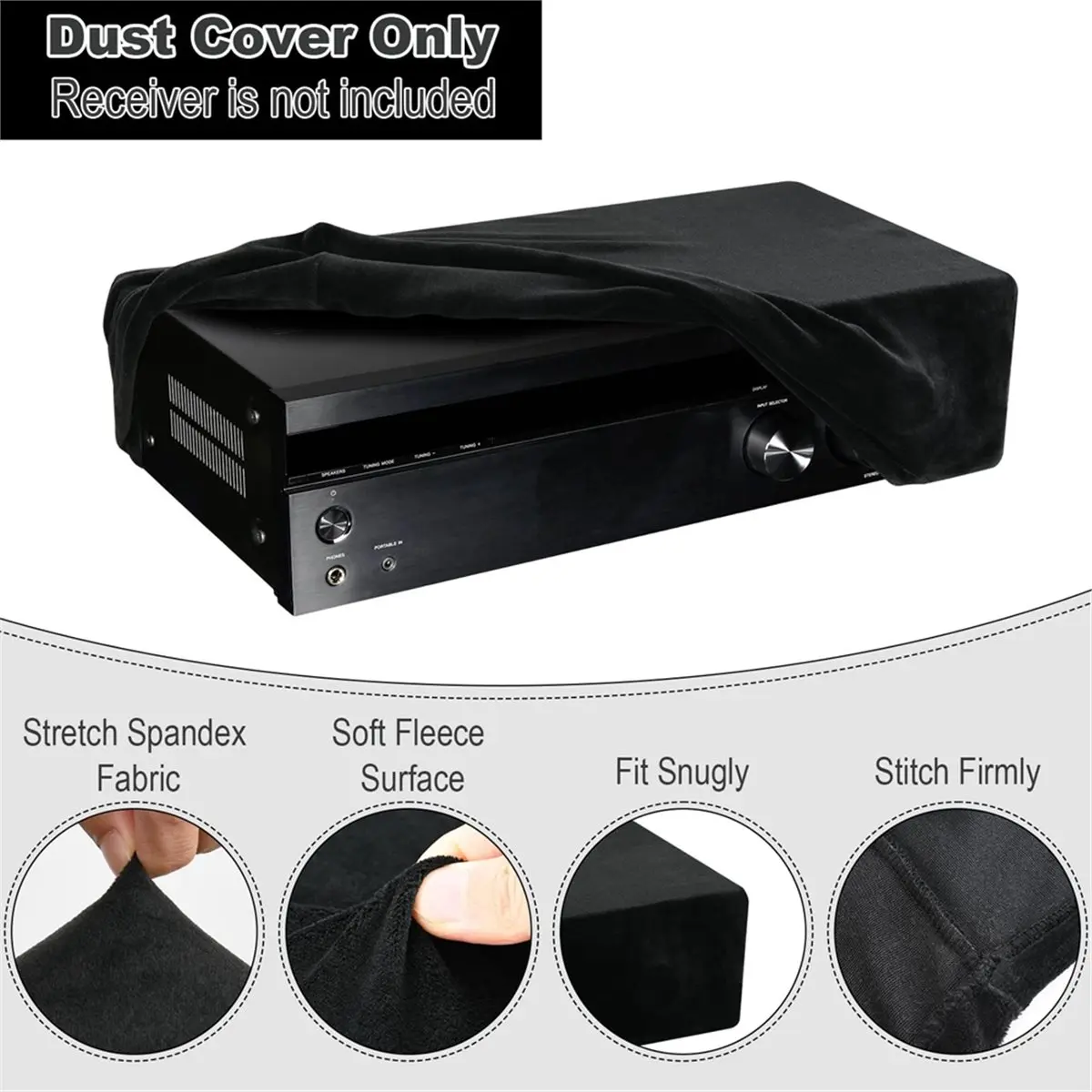 Big Discount Dust Cover Soft Protective Sleeve for Sony STRDH190 Receiver, Stretchy Spandex Fleece Dust Cover with Elastic Band