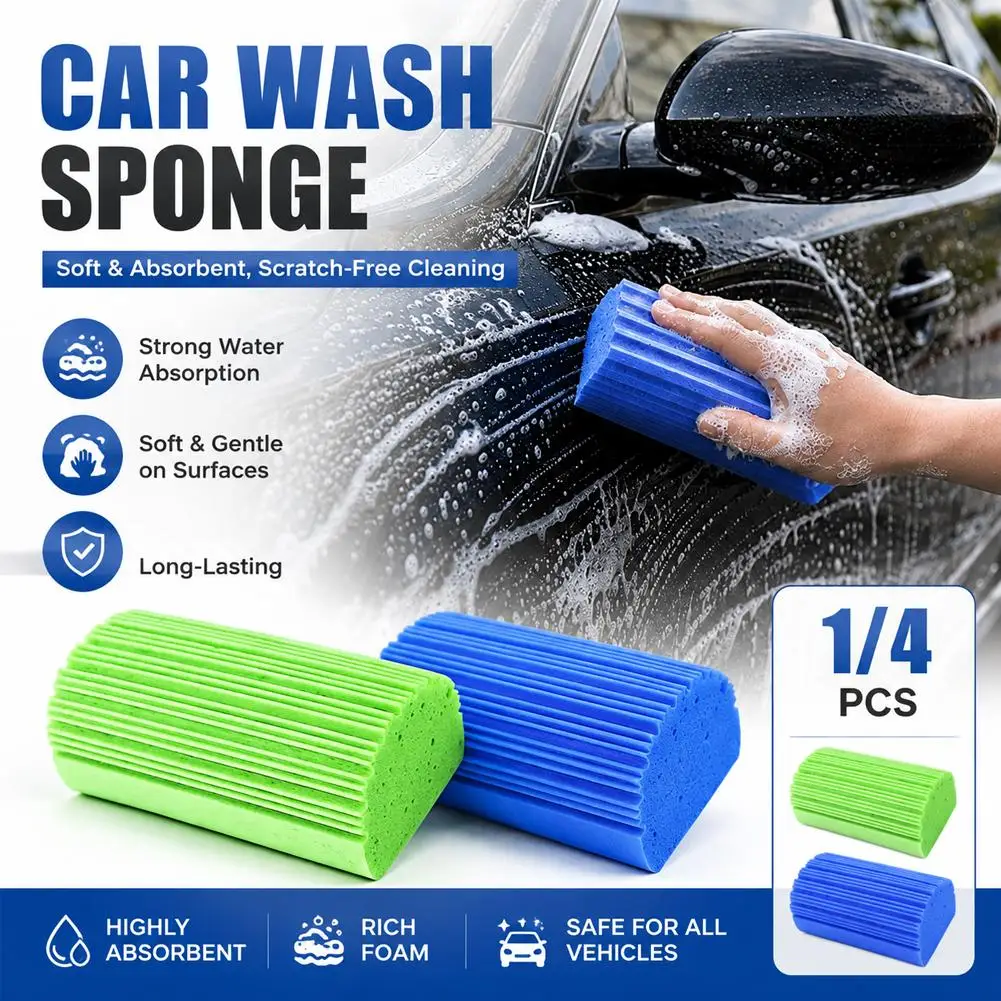 PVA Magic Cleaning Sponge for Kitchen,Oil Free Non Stick Scrubber,Multi Purpose Strong Water Absorption for Glass Car Wash 1/4pc