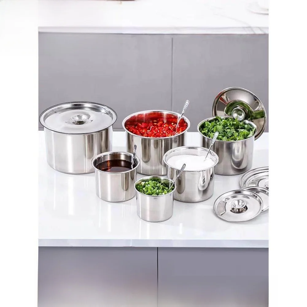 

Extra Thi Stainl Steel Oil Basin with Lid Special Thiened Home Commercial Use Seasoning Jar Pig Fat Basin Chinese Sle