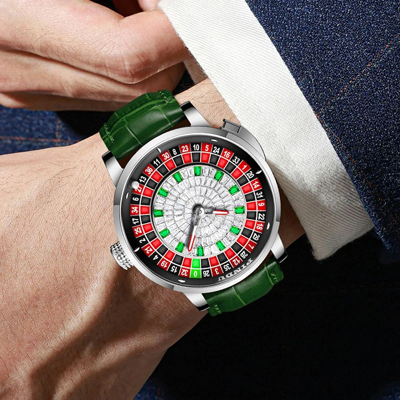 

Player Series Men's Mechanical Watch European Roulette Game Dial Automatic Movement Interesting Personalized Design Party