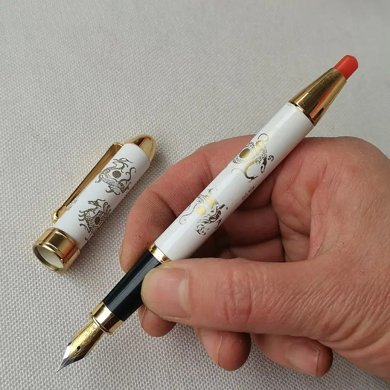

Vintage Beijing Jinxing Fountain Pen, Fine Tip, Metal Barrel, Adult Writing, Iridium Point, Retro,