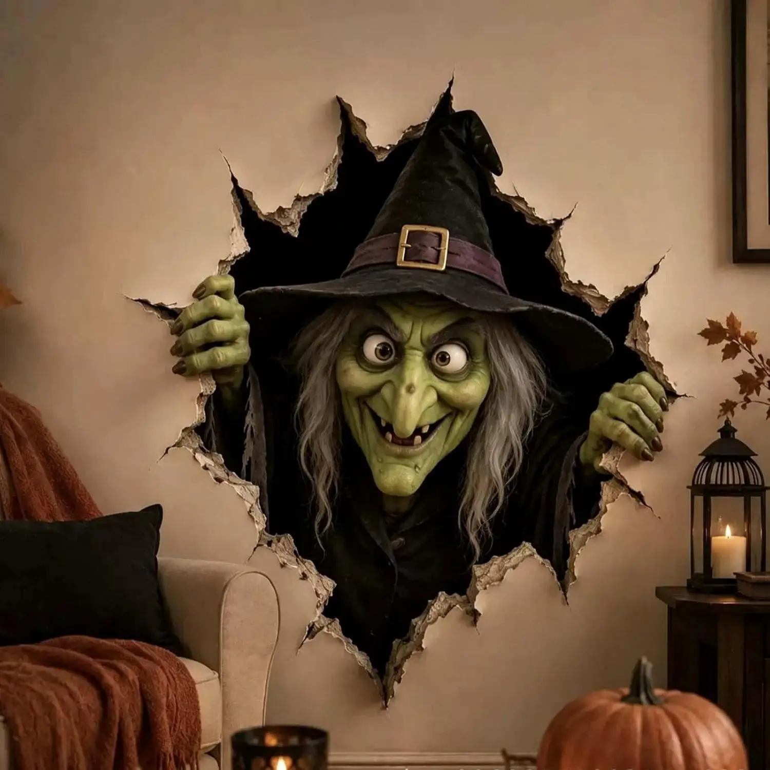 Halloween Break-in 3D Wall Decals, Halloween Broken 3D Wall Decals