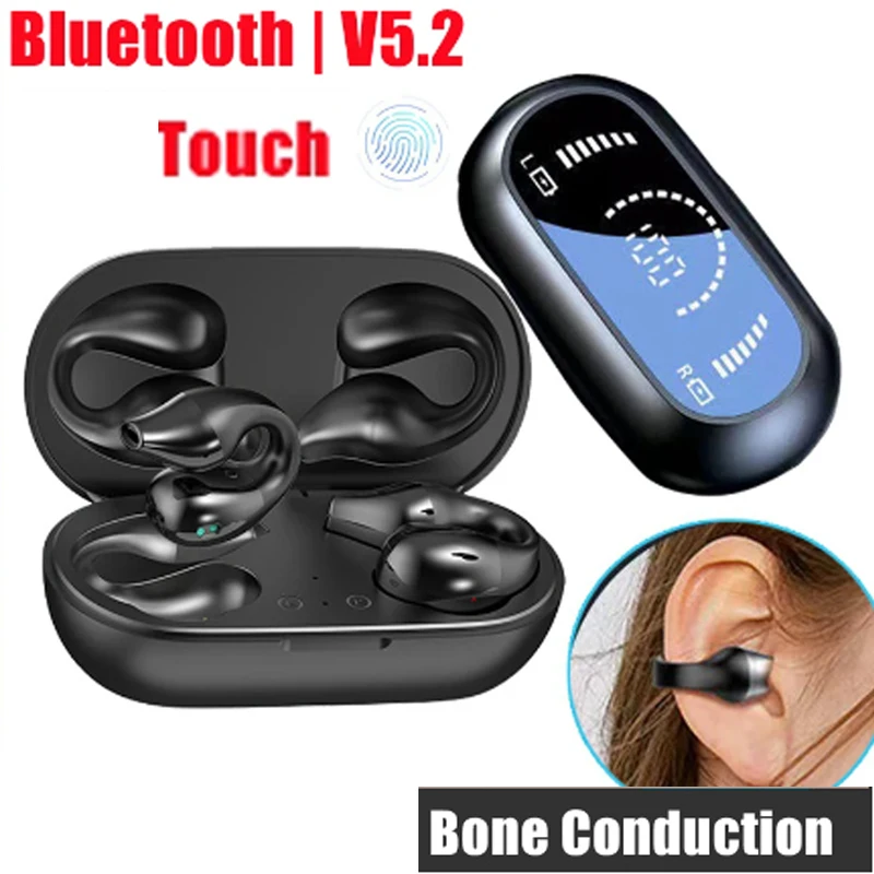 For LG V30 G5 Asus Zenfone 4 Max Bone Conduction Concept Ear-Clip Sports Game Music Touch Control Noise Cancelling Bluetooth