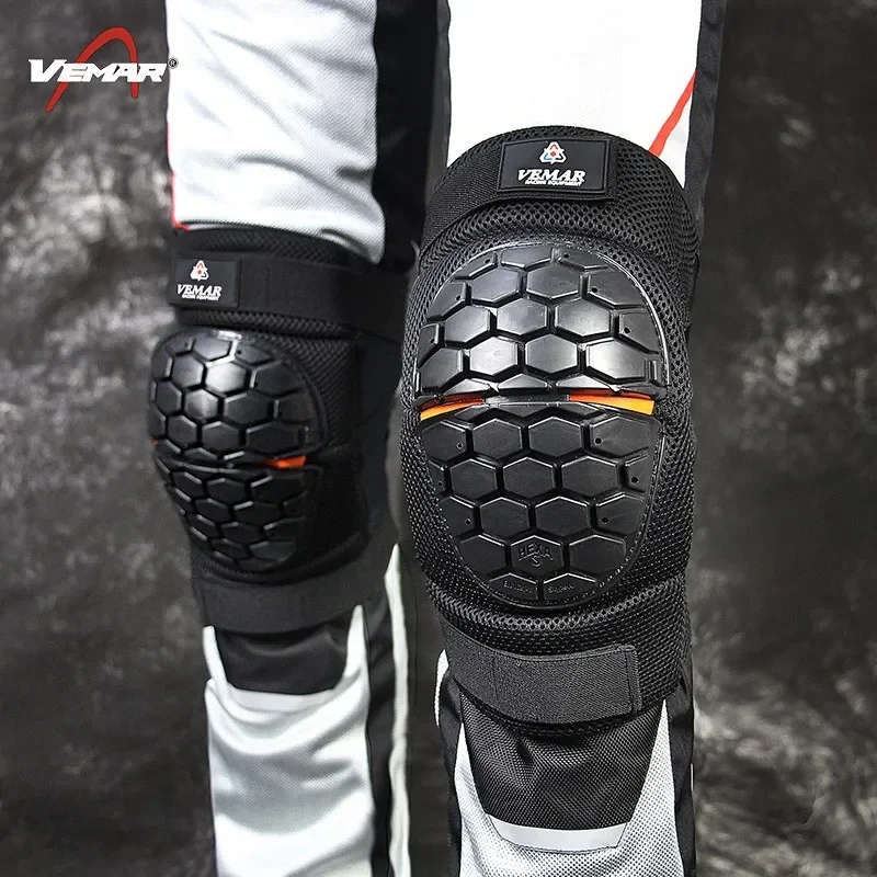 

High-Performance VEMAR Motocross Knee Guards Anti-Slip Impact-Resistant Leg Armor Men Motorcycle Knee Pads for Summer Riding
